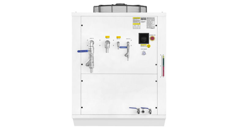 Máy làm lạnh nước cho hệ thống laser CNC với cổng nước và đồng hồ áp suất